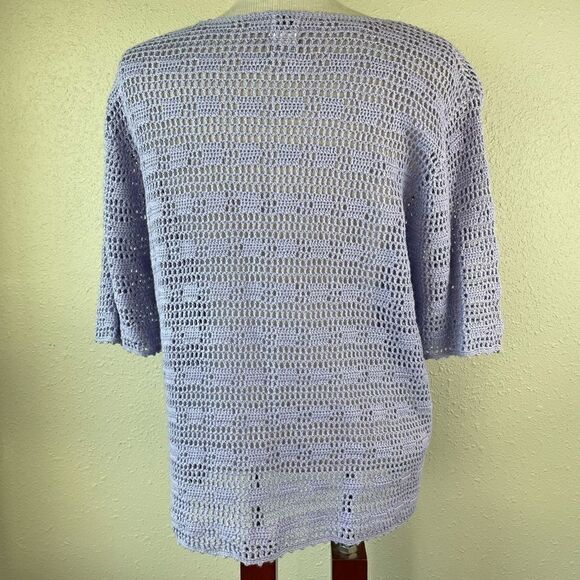 JM Collection Lavender Loose Kit Cardigan Top EUC - Picture 6 of 7